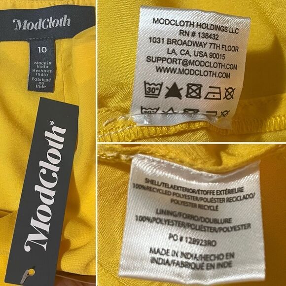 Modcloth How Sweet It Is Shift Dress Sunny Yellow Dress 70s Retro Mini 10 NWT - Picture 12 of 13
